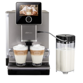 De NICR 970 koffiemachine in titanium, met een groot 5'' touch display en innovatief NIVONA bedieningsconcept. Inclusief Aroma Pre-Select voor het eenvoudig overnemen van barista-aanbevolen instellingen via de NIVONA app. Met geavanceerde aromatechnologie voor het optimaliseren van het zetproces en het verbeteren van cappuccino's.